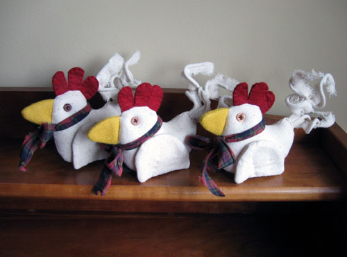 Primitive Chicken Ornaments