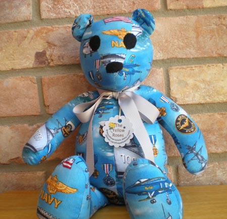 Navy Fabric Teddy Bear