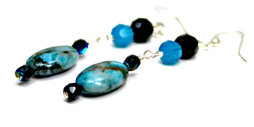 Agate and Swarovski Earrings