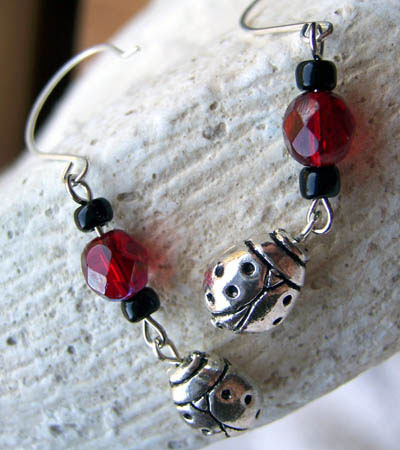 Ladybug Charm Earrings