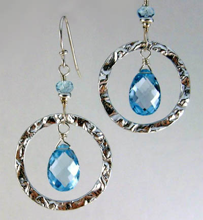 Blue Topaz Dangle Earrings