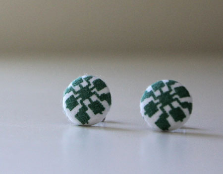 Button Cover Stud Earrings