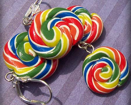 Polymer Clay Lollipop Earrings