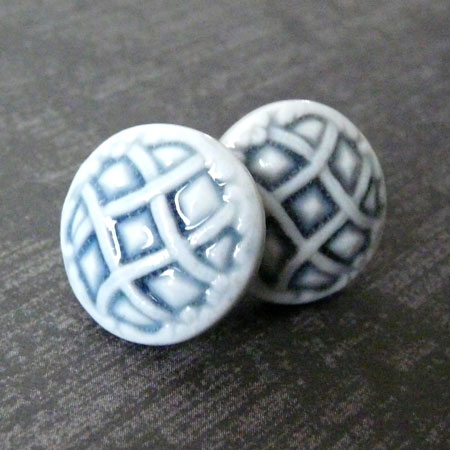 Porcelain Lattice Stud Earrings