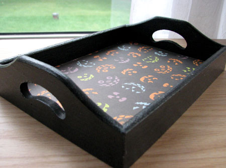 Jack-O-Lantern Decoupage Tray