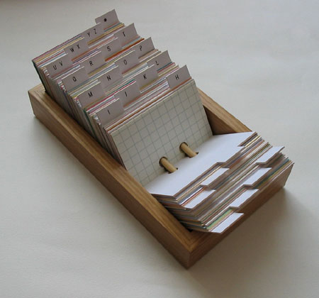 Oak Wood Address Rolodex Box