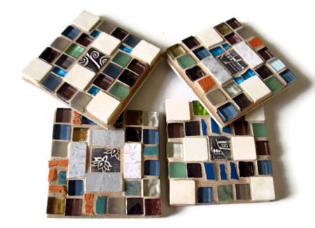 Ceramic and Glass Tile Mosaic Coasters