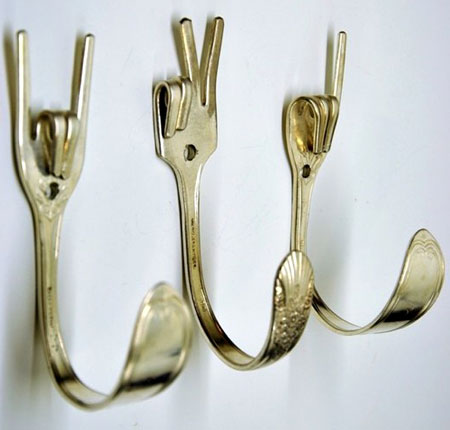 Bent Fork Coat Hooks