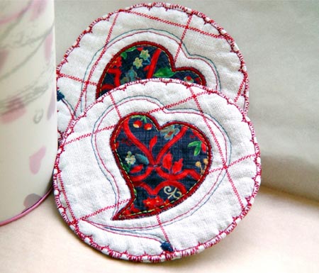 Quilted Heart Coasters