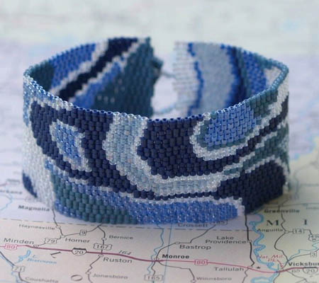 Beadwoven Peyote Stitched Cuff 