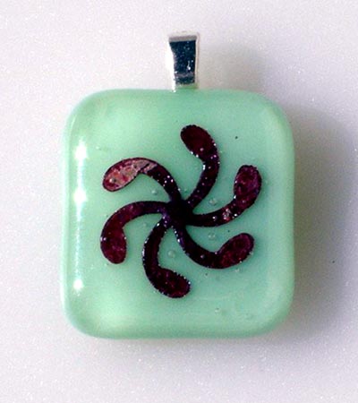 Mint Green Fused Glass Pendant