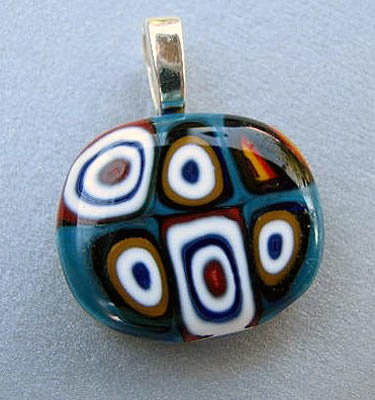 Fused-Glass Kandinsky Style Pendant