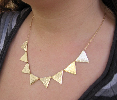 Gold Plated Triangles Necklace