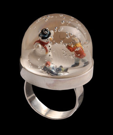 Snowman Snow Globe Ring