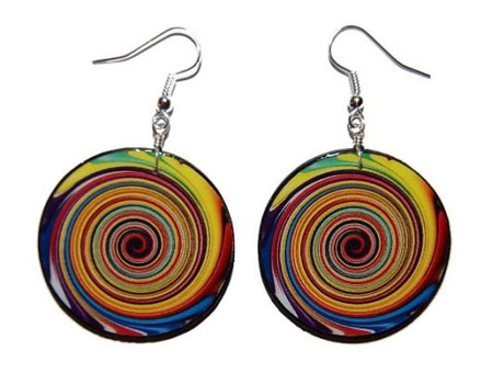 Decoupaged Swirl Earrings