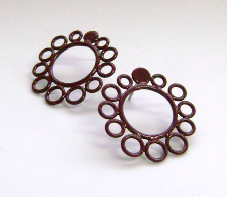 Powder-Coated Copper Wire Circle Earrings