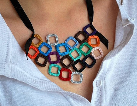 Crochet Squares Necklace