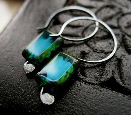 Blue Czech Glass Earrings