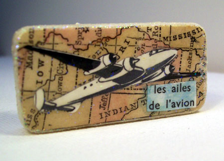 Aviation Decoupage Domino Pin