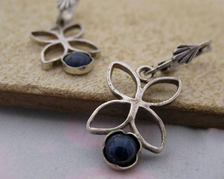 Lapis Lazuli Flower Earrings