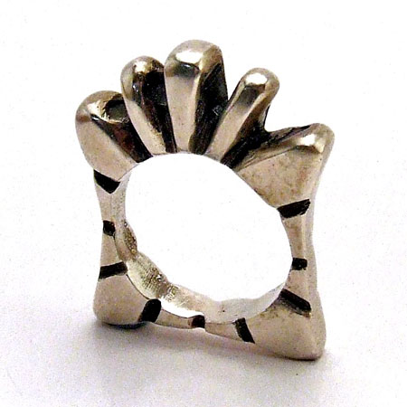 Hand-Cast Silver Sculptural Ring