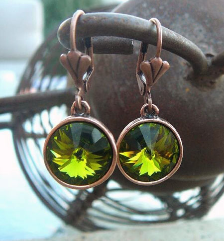 Olivine Swarovski Earrings