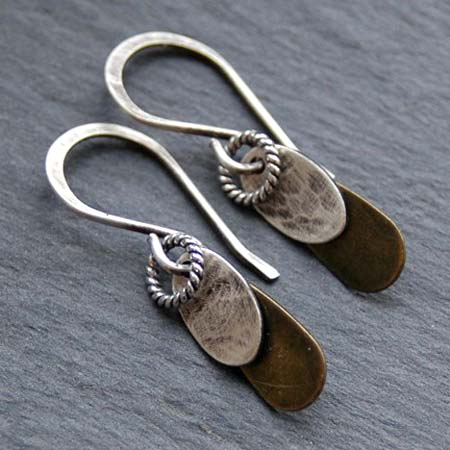 Mixed Metal Teardrop Earrings