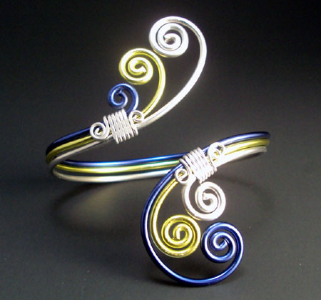 Colored Wire Wrapped Aluminum Bracelet