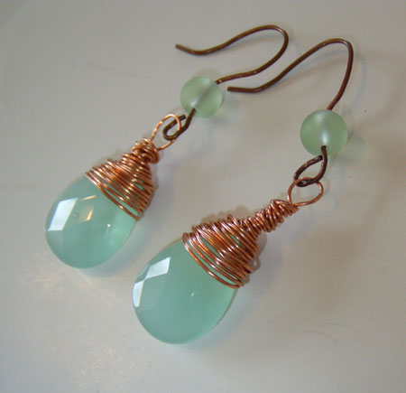 Wire-Wrapped Amazonite Earrings