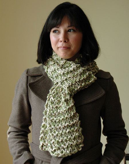 Hand Knit Organic Cotton Scarf