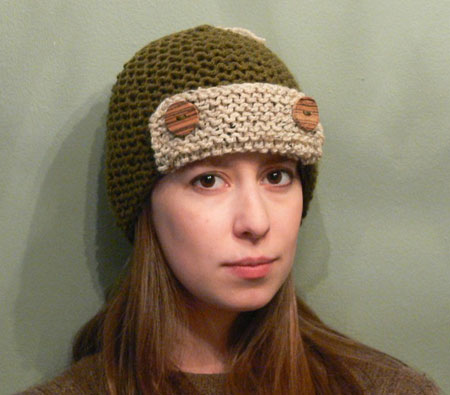 Hand Knit Button Hat