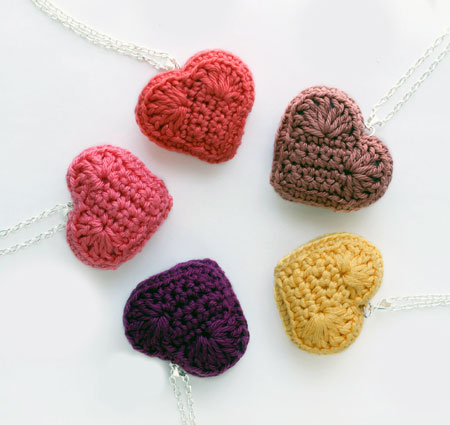 Amigurumi Heart Pendants