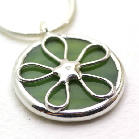 Green Stained Glass Pendant