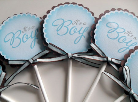 It's A Boy Baby Shower Cupcake Toppers