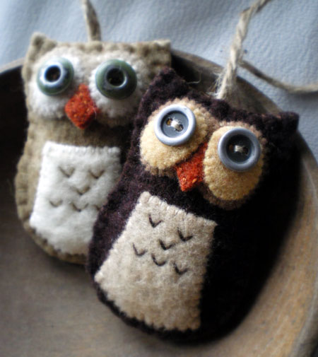 Felt Owl Ornaments