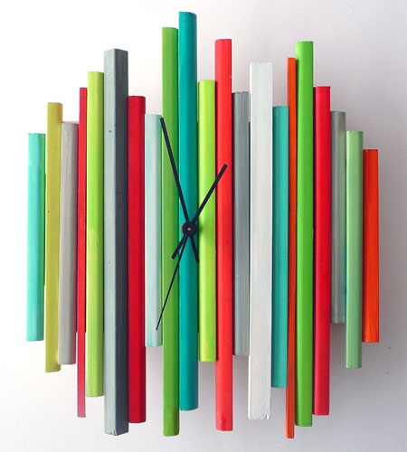 Modern Sticks Sculpture Clock