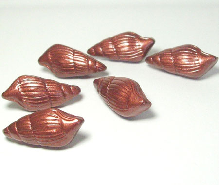 Copper Polymer Clay Shell Shaped Thumbtacks