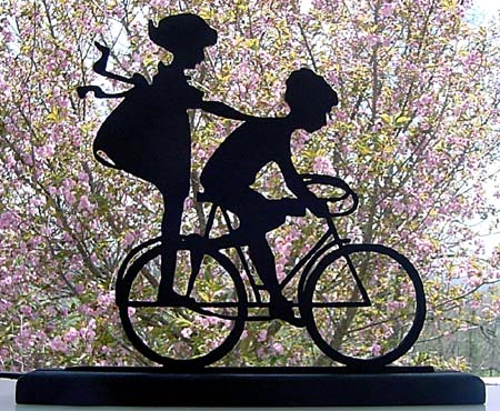 Wood Cut Bicycle Ride Silhouette Ornament
