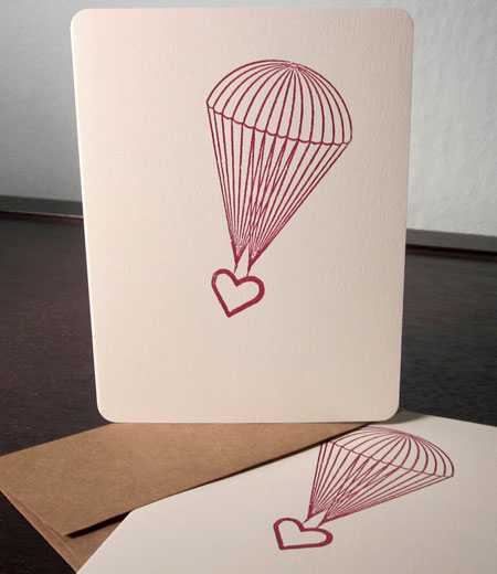 Parachute Heart Gocco Printed Cards