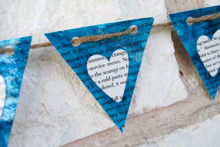 Blue Hearts Paper Banner