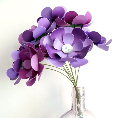 Purple Paper Flowers Bouquet