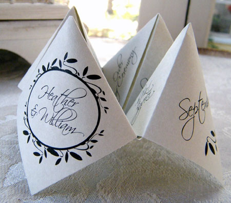 Origami Fortune Tellers | Wedding Place Cards