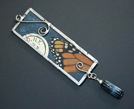 Butterfly Collage Pendant