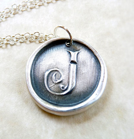 Silver Monogram Initial Pendant