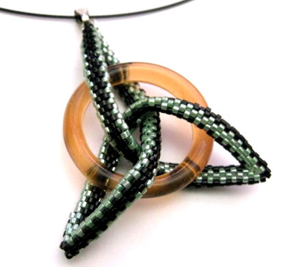 Celtic Knot Peyote Stitched Pendant