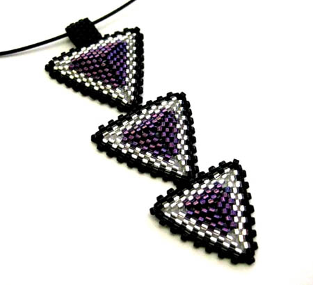 Triple Triangle Peyote-Stitched Beads Pendant