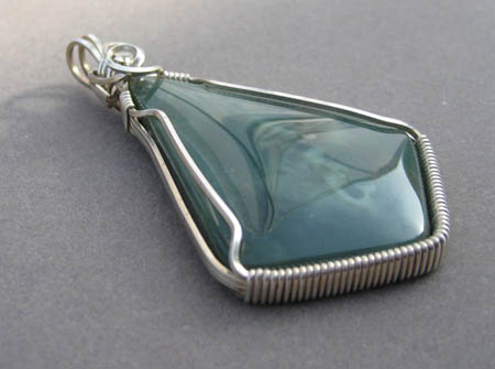 Wire-Wrapped Jade Cabochon Pendant