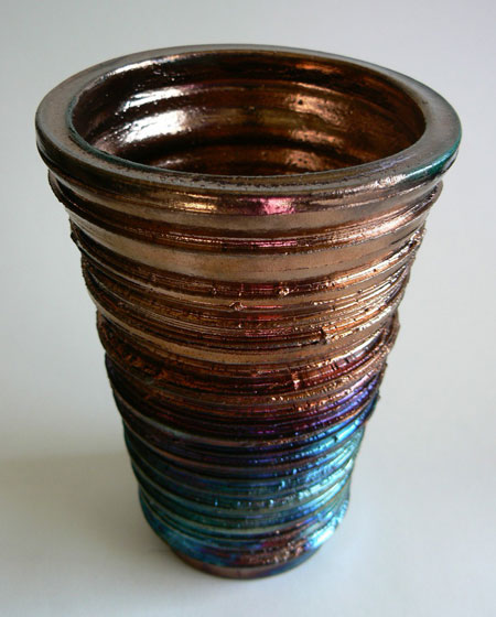 Copper Blue and Purple Raku