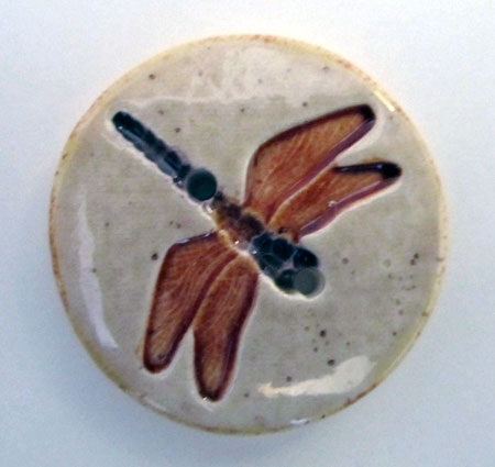 Clay Dragonfly Button