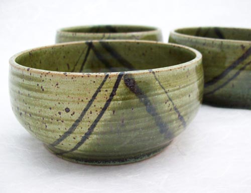 Green Stoneware Soup Bowls